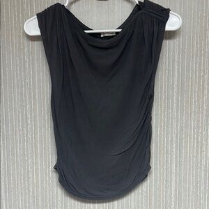 S Free People grey  Sleeveless Top blouse tank ruched sides
